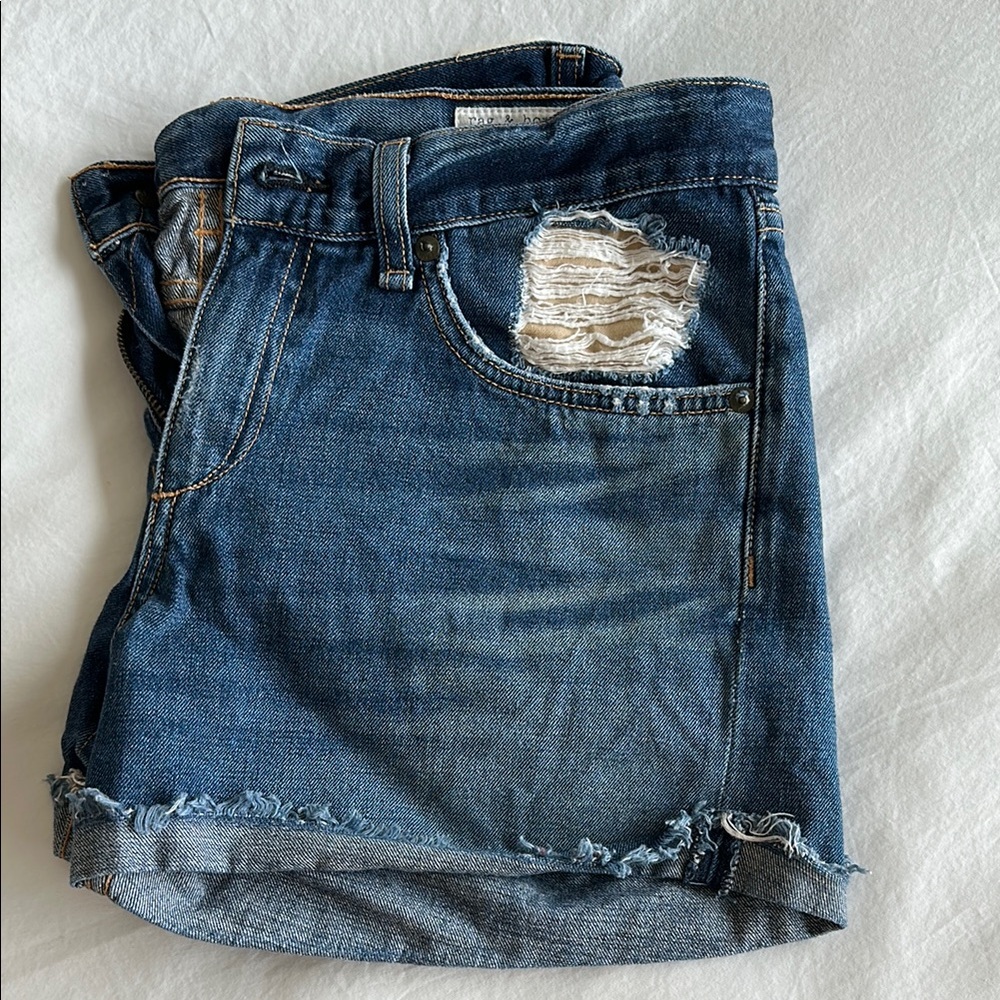 Rag & Bone Distressed Denim Shorts